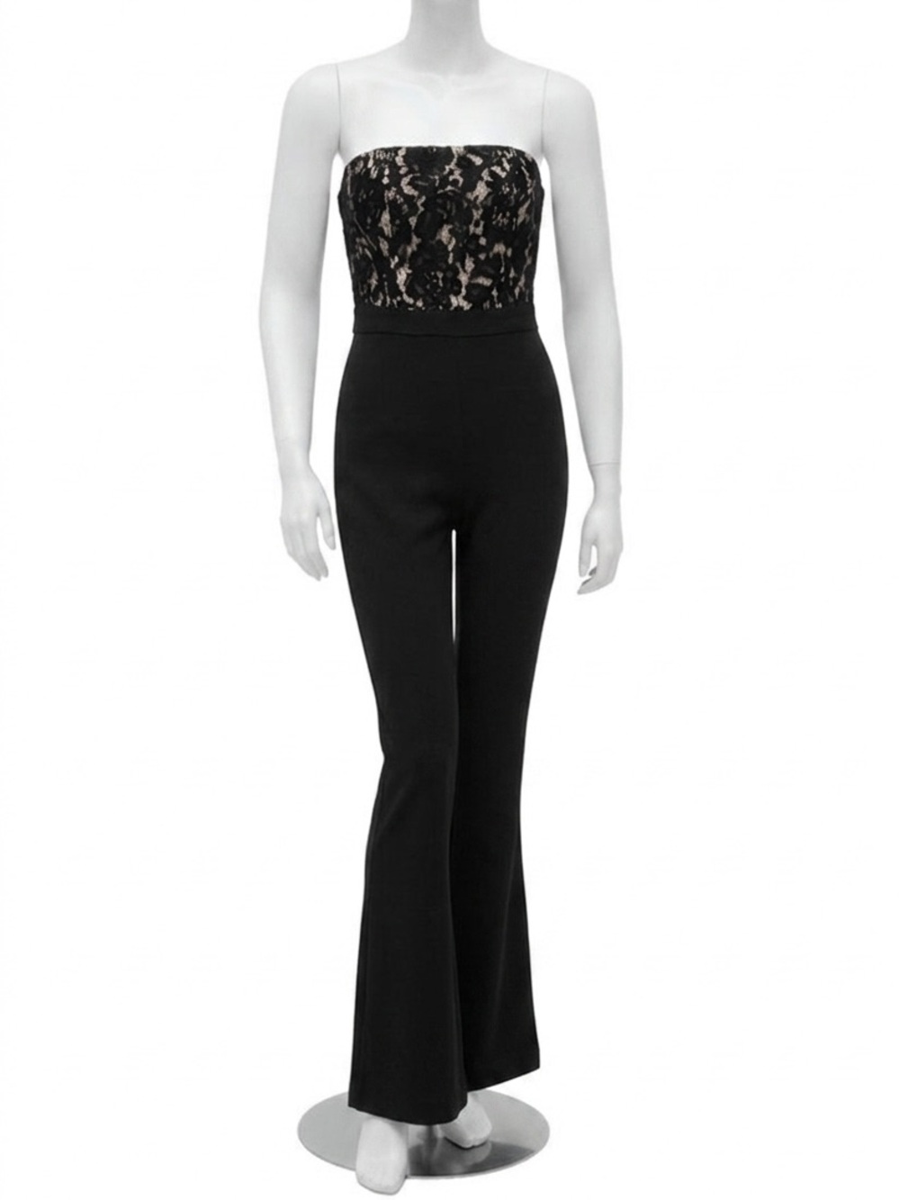 White House Black Market Black Lace Strapless Jumpsuit